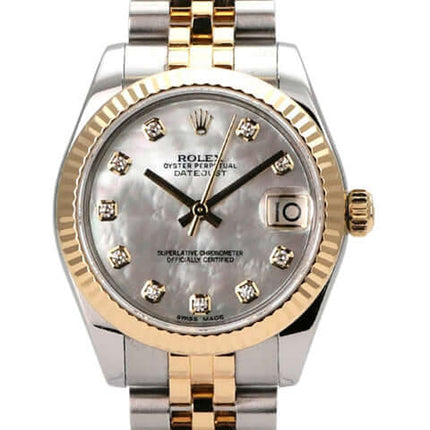 Rolex Datejust 31 178273 Perlmutt DIA Jubile-Band mit Diamanten und goldenen Zeigern