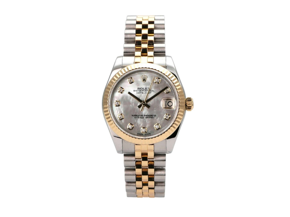 Rolex Datejust 31 178273 Perlmutt DIA Jubile-Band mit Perlmutt-Diamantzifferblatt und Jubilé-Armband.