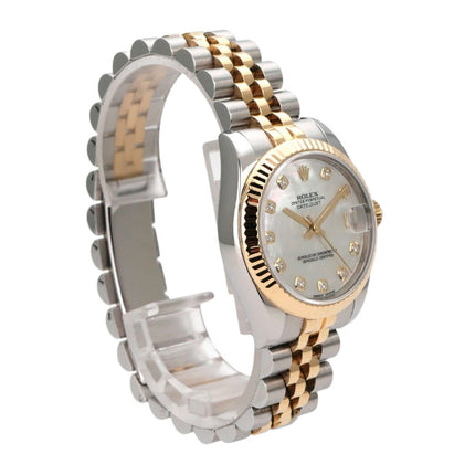 Rolex Datejust 31 178273 Perlmutt DIA Jubile-Band mit Diamanten und 18 kt Gelbgold-Lünette