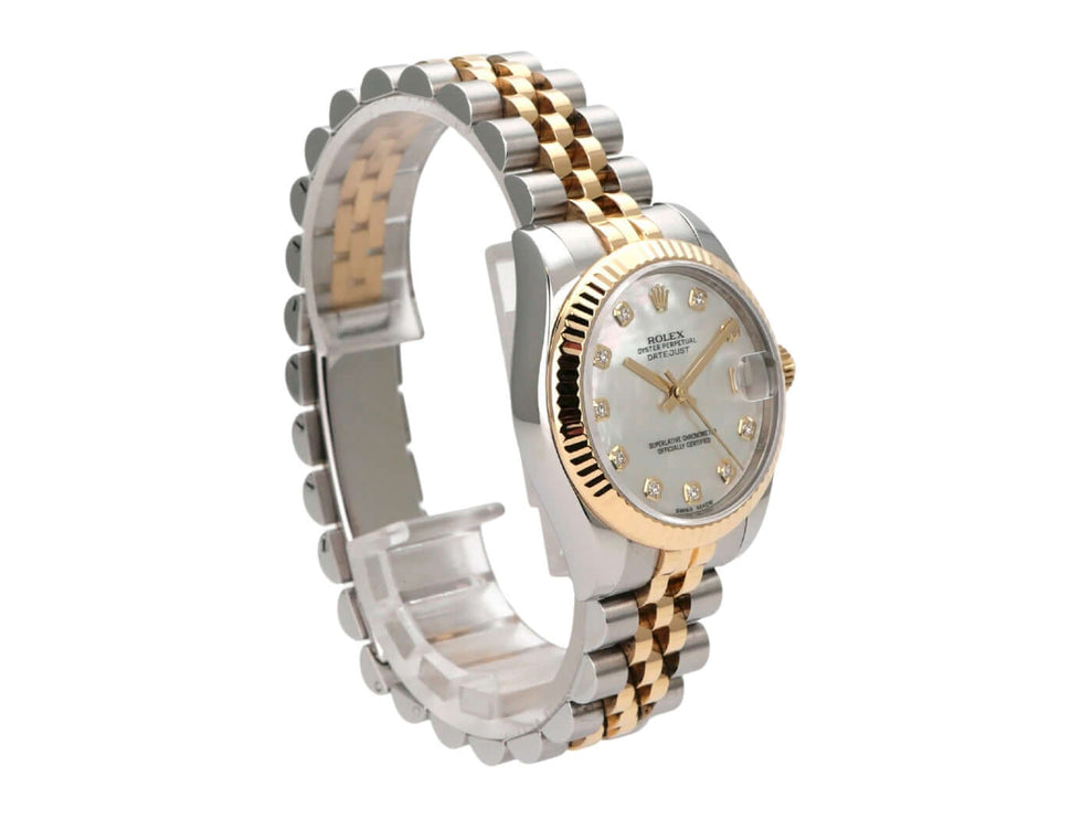 Rolex Datejust 31 178273 Perlmutt DIA Jubile-Band mit Diamanten und 18 kt Gelbgold-Lünette