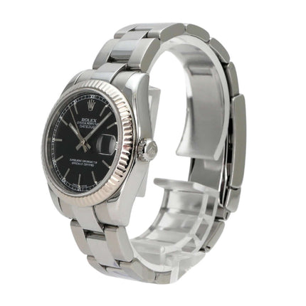 Rolex Datejust 31 Ref. 178274 Schwarz mit schwarzem Zifferblatt und Edelstahlarmband