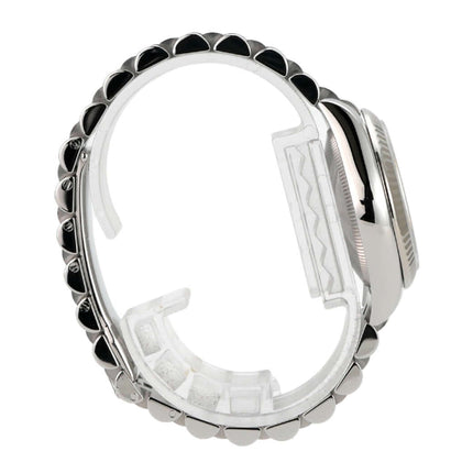 Seitenansicht der Rolex Datejust 31 Ref. 178274 mit poliertem Edelstahl und Jubile-Band.