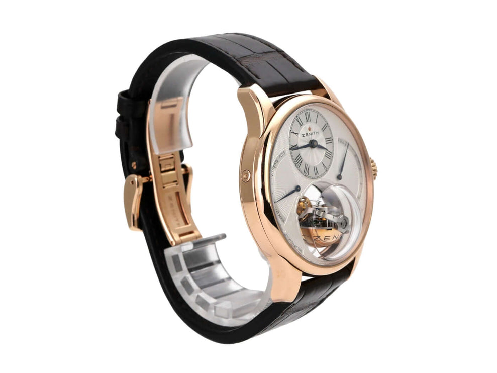 Zenith Academy Christophe Colomb Equation of Time Tourbillon 18.2220.8808/01.C631 Uhrenaufnahme mit Roségold-Gehäuse.