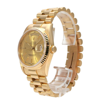 Rolex Day-Date 36 Gelbgold 18238 Champagner, luxuriöse Herrenarmbanduhr mit President-Armband und Datumsanzeige