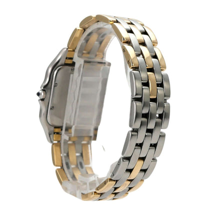 Cartier Panthere Edelstahl Gelbgold 183957 mit poliertem Edelstahl- und Gelbgold-Armband.