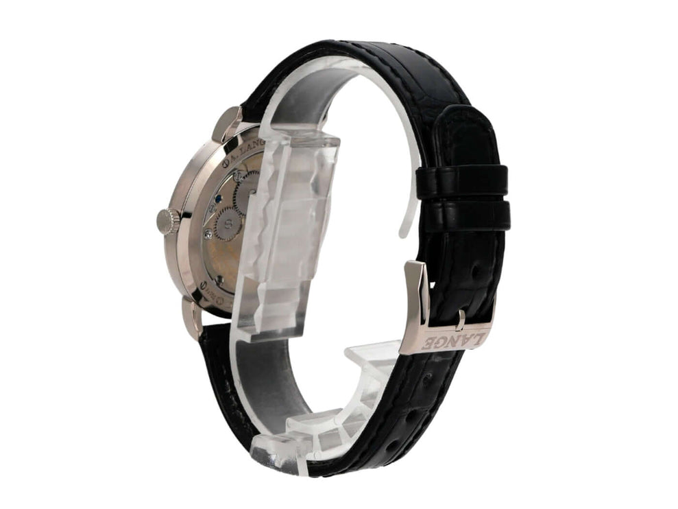 A. Lange & Söhne Saxonia Thin Weißgold 201.027, 18 kt Weißgold, schwarzes Alligatorlederband