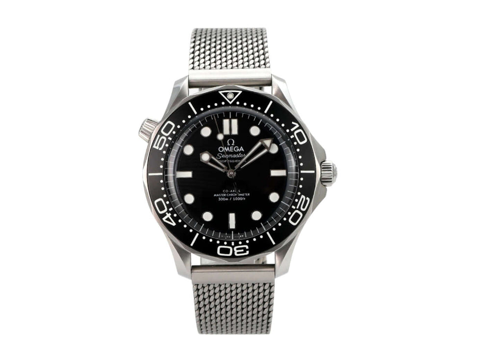 OMEGA Seamaster Diver 300M Master Chronometer 210.30.42.20.01.010 mit schwarzem Zifferblatt und Edelstahlarmband