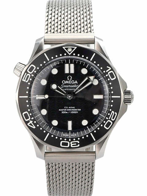 OMEGA Seamaster Diver 300 M Master Chronometer 210.30.42.20.01.010 mit schwarzem Zifferblatt und Milanaise-Armband
