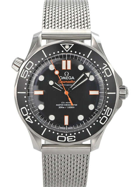 OMEGA Seamaster Diver 300M Master Chronometer 210.30.42.20.01.018 Uhr mit Milanaise-Armband und schwarzem Zifferblatt
