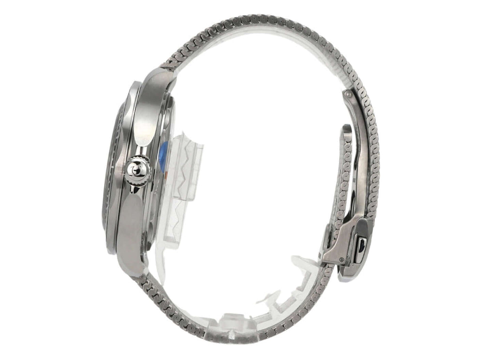 Seitenansicht der OMEGA Seamaster Diver 300M Master Chronometer 210.30.42.20.01.018 mit Milanaise-Armband.