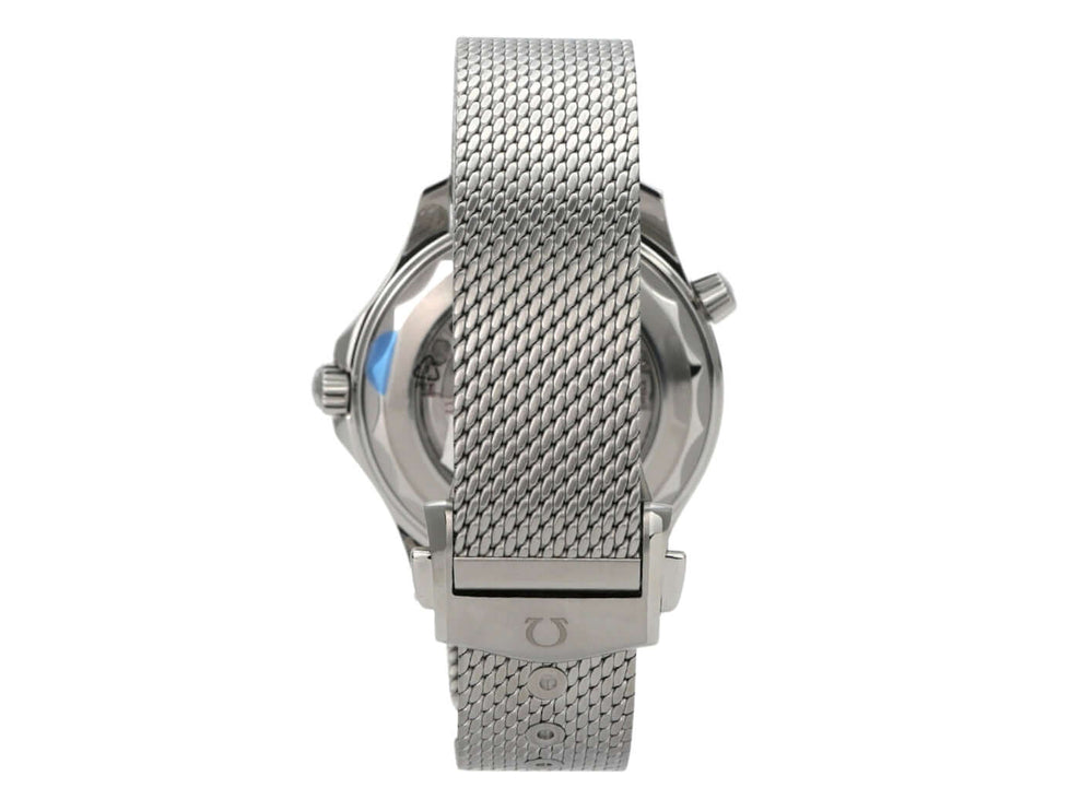 Rückansicht des OMEGA Seamaster Diver 300M Master Chronometer 210.30.42.20.01.018 mit Milanaise-Armband.