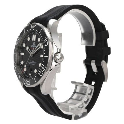 OMEGA Seamaster Diver 300M 210.32.42.20.01.001, schwarze Taucheruhr mit Edelstahlgehäuse und Kautschukband