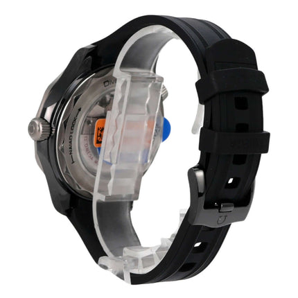 OMEGA Seamaster Diver 300 M Master Chronometer 210.92.44.20.01.001 seitliche Ansicht mit schwarzem Kautschukband