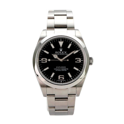 Rolex Explorer I Edelstahl 214270 mit schwarzem Zifferblatt und Oyster Edelstahlband