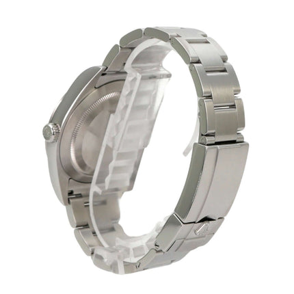 Rolex Explorer I Edelstahl 214270 - Detailansicht der Edelstahlarmband-Uhr von der Seite.