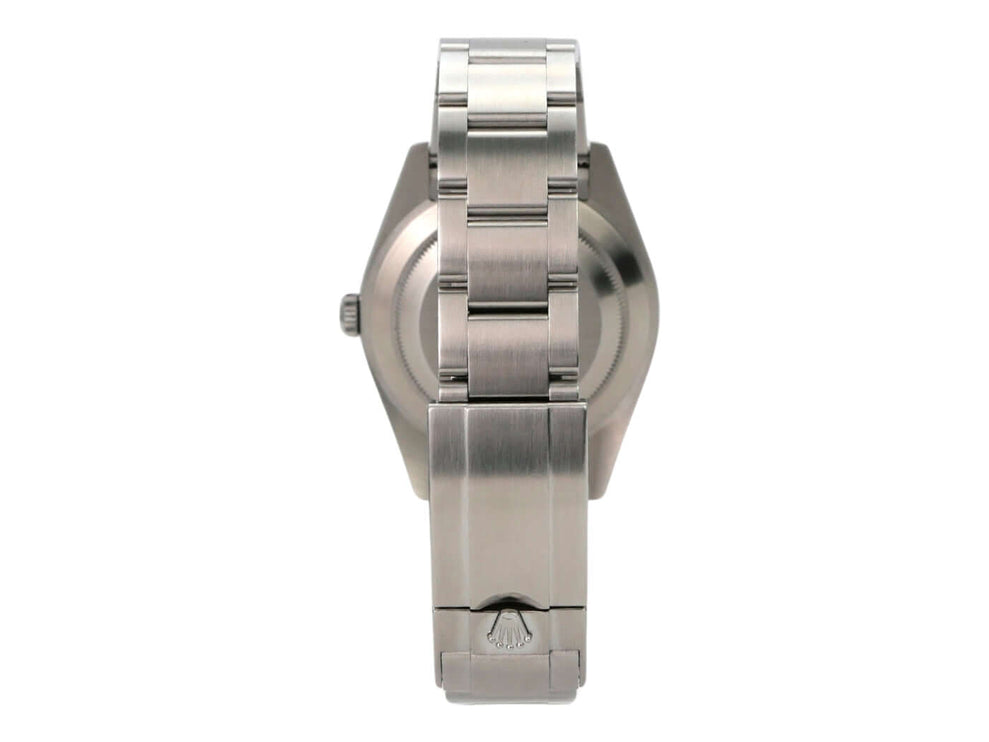 Rolex Explorer I Edelstahl 214270 Uhr mit poliertem Edelstahlband von hinten
