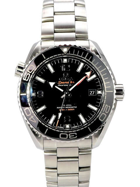 Omega Seamaster Planet Ocean 600m Master Chronometer 215.30.44.21.01.001, schwarze Taucheruhr mit Edelstahlarmband