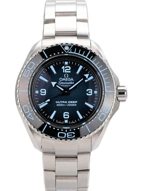 Omega Seamaster Planet Ocean 6000M Ultra Deep 215.30.46.21.03.002 Edelstahl, 45,5 mm Durchmesser, blaues Zifferblatt.