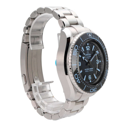 Omega Seamaster Planet Ocean 6000M Ultra Deep, Edelstahl-Gehäuse, blaues Zifferblatt, drehbare Lünette.