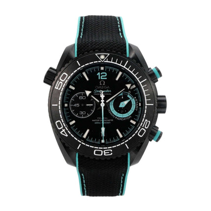 Omega Seamaster Planet Ocean 600M Chronograph ETNZ Deep Black 215.92.46.51.01.003 mit schwarzem Zifferblatt und Kautschukarmband