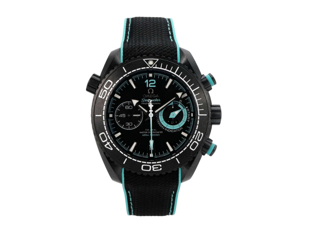 Omega Seamaster Planet Ocean 600M Chronograph ETNZ Deep Black 215.92.46.51.01.003 mit schwarzem Zifferblatt und Kautschukarmband
