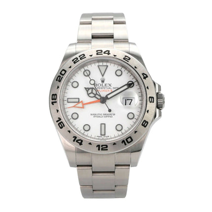 Rolex Explorer II 42 Edelstahl 216570 weißes Zifferblatt mit Edelstahlarmband und Leuchtindizes