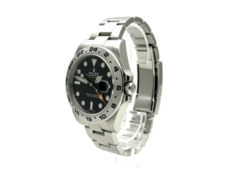 Rolex Explorer II 42 Edelstahl Ref. 216570 mit schwarzem Zifferblatt und satiniertem Armband