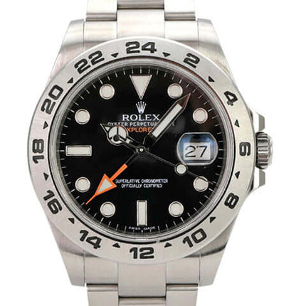 Rolex Explorer II 42 Edelstahl 216570 Schwarz mit schwarzem Zifferblatt und Oyster Armband