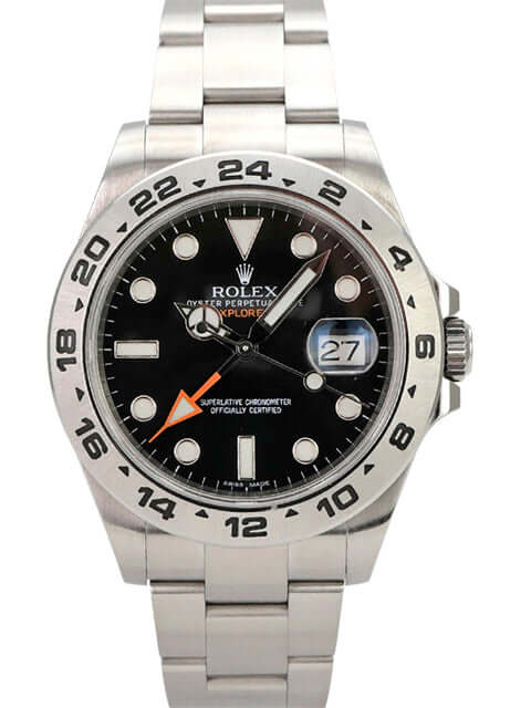Rolex Explorer II 42 Edelstahl 216570 Schwarz mit schwarzem Zifferblatt und Oyster Armband