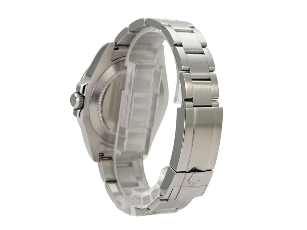 Rolex Explorer II 42 Edelstahl 216570 Schwarz Gehäuserückseite und Oyster-Armband in Edelstahl