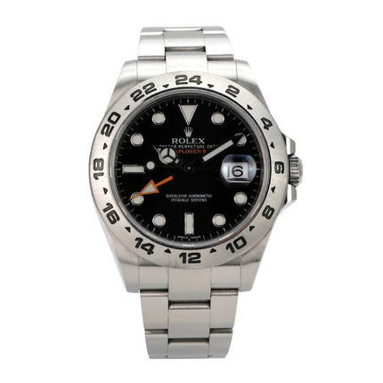 Rolex Explorer II 42 Edelstahl 216570 Schwarz - eleganter Chronograph mit schwarzem Zifferblatt und Edelstahl-Armband