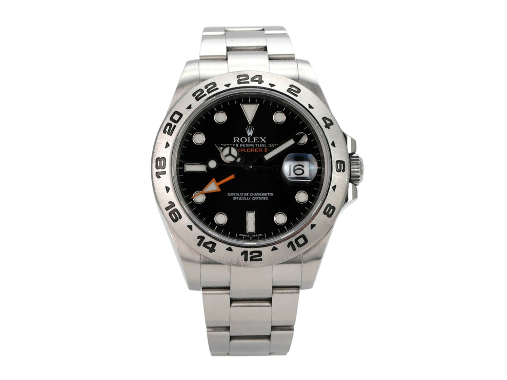 Rolex Explorer II 42 Edelstahl 216570 Schwarz - eleganter Chronograph mit schwarzem Zifferblatt und Edelstahl-Armband