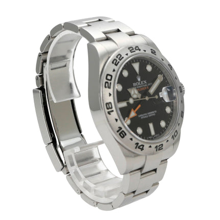 Rolex Explorer II 42 Edelstahl 216570 Schwarz Uhr mit schwarzem Zifferblatt und Oyster-Armband