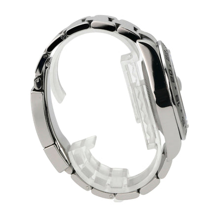 Rolex Explorer II 42 Edelstahl 216570 Schwarz seitliche Ansicht der Uhr mit Edelstahl-Armband