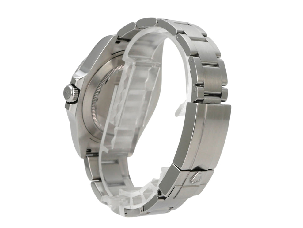 Rolex Explorer II 42 Edelstahl 216570 Schwarz Armband und Gehäuseansicht von der Seite.
