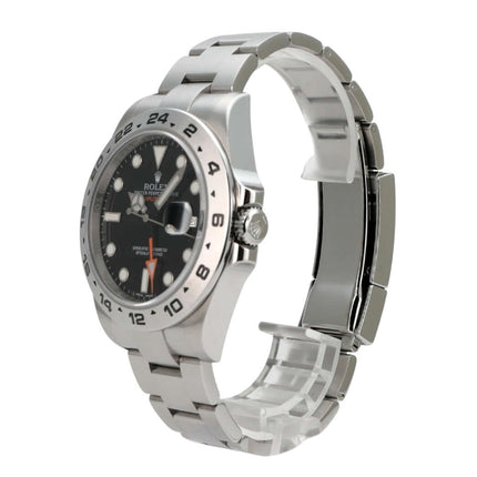 Rolex Explorer II 216570 Schwarz, 42 mm Edelstahl, schwarzes Zifferblatt, Oysterband, 24-Stunden-Lünette