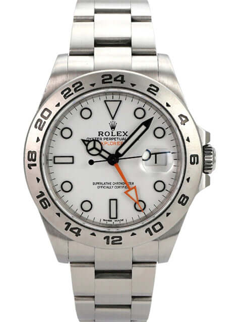 Rolex Explorer II 42 Edelstahl 216570 weiß - 42 mm Gehäuse, weißes Zifferblatt, Oyster Armband, Automatikwerk.