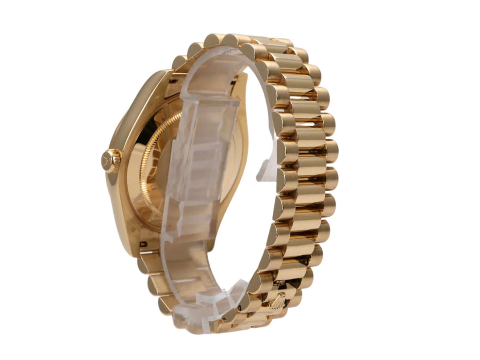 Rolex Day-Date II 218238 Gelbgold Champagner Diamant - Präsentation der Uhr im originalen Boxset.