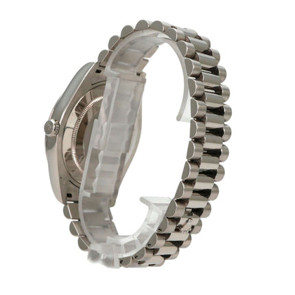 Rolex Day-Date II 218239 Weißgold Grau Arabisch seitliche Ansicht des Armbands aus 18 kt Weißgold.