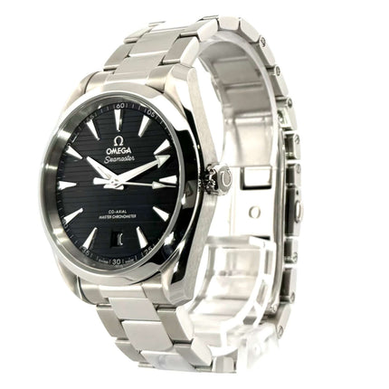 Omega Seamaster Aqua Terra 150M Co-Axial Master Chronometer mit poliertem und satiniertem Edelstahlgehäuse, schwarzem Zifferblatt und Edelstahlarmband