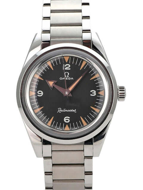 OMEGA Seamaster Railmaster Co-Axial Master Chronometer 220.10.38.20.01.002 schwarze Uhr mit Edelstahlarmband