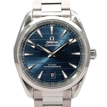 Omega Seamaster Aqua Terra 150M Master Chronometer 220.10.38.20.03.001, blaue Herrenuhr mit Edelstahlarmband