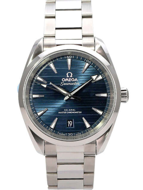 Omega Seamaster Aqua Terra 150M Master Chronometer 220.10.38.20.03.001, blaue Herrenuhr mit Edelstahlarmband
