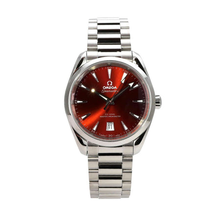 Omega Seamaster Aqua Terra 38 Shades 220.10.38.20.13.003 mit rotem Zifferblatt und Edelstahlarmband