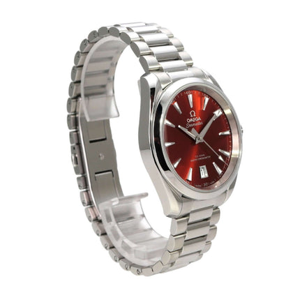 Omega Seamaster Aqua Terra 38 Shades 220.10.38.20.13.003 Edelstahlarmband und rotes Zifferblatt