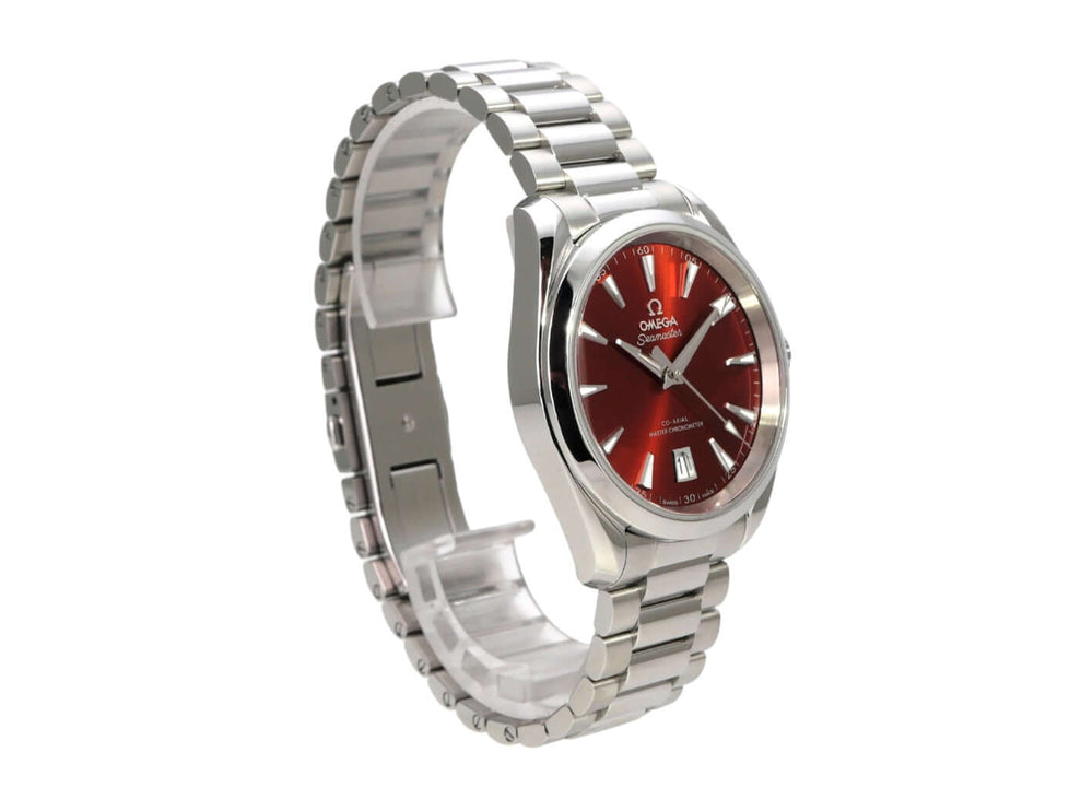 Omega Seamaster Aqua Terra 38 Shades 220.10.38.20.13.003 Edelstahlarmband und rotes Zifferblatt