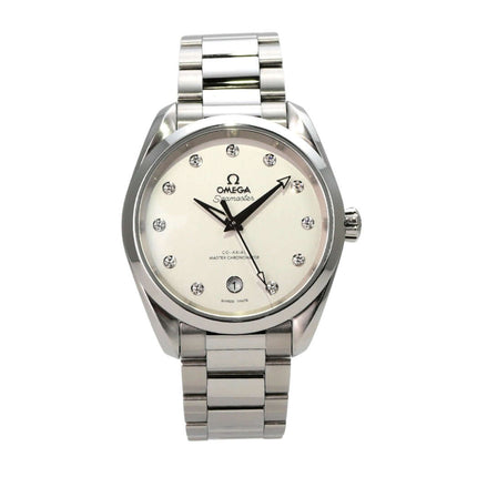 Omega Seamaster Aqua Terra 150m Master 220.10.38.20.52.001 mit diamantbesetztem Zifferblatt und Edelstahlarmband.