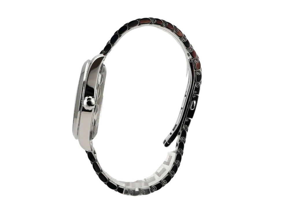 Seitenansicht der Omega Seamaster Aqua Terra Master Chronometer 220.10.41.21.01.002 mit Edelstahlarmband und Gehäuse.