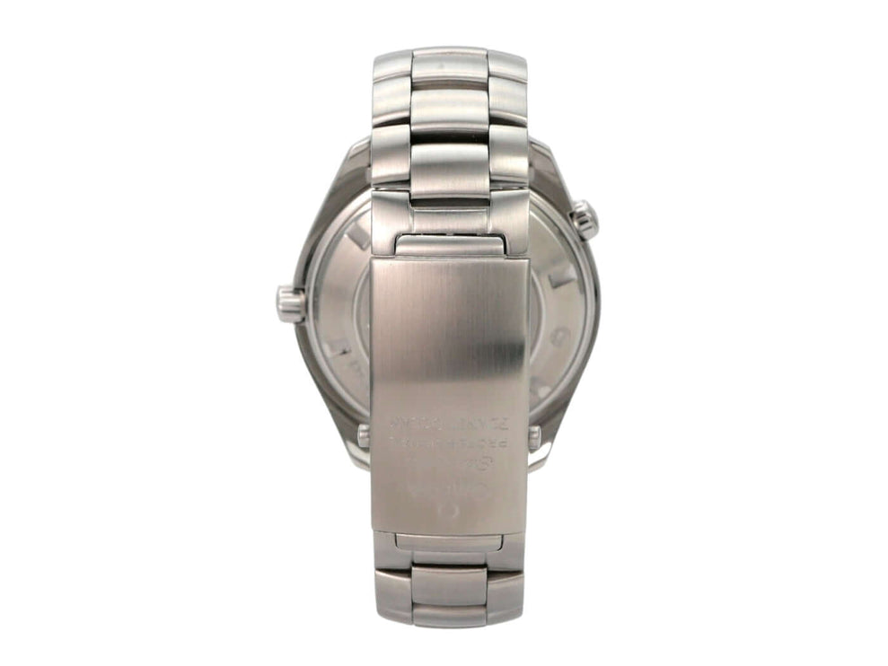 Omega Seamaster Planet Ocean 600m 2200.51.00 Rückansicht mit Edelstahlarmband und Sicherheitsfaltschließe