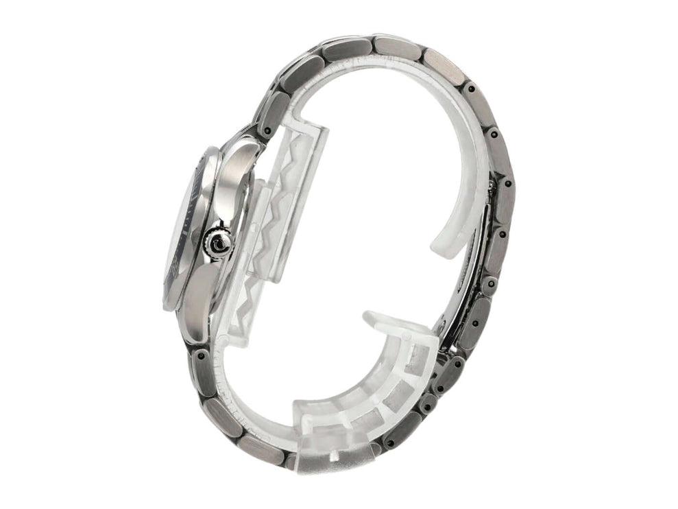 Omega Seamaster 300M Quarz 222.48.000 seitliche Ansicht mit Edelstahlgehaeuse und Armband